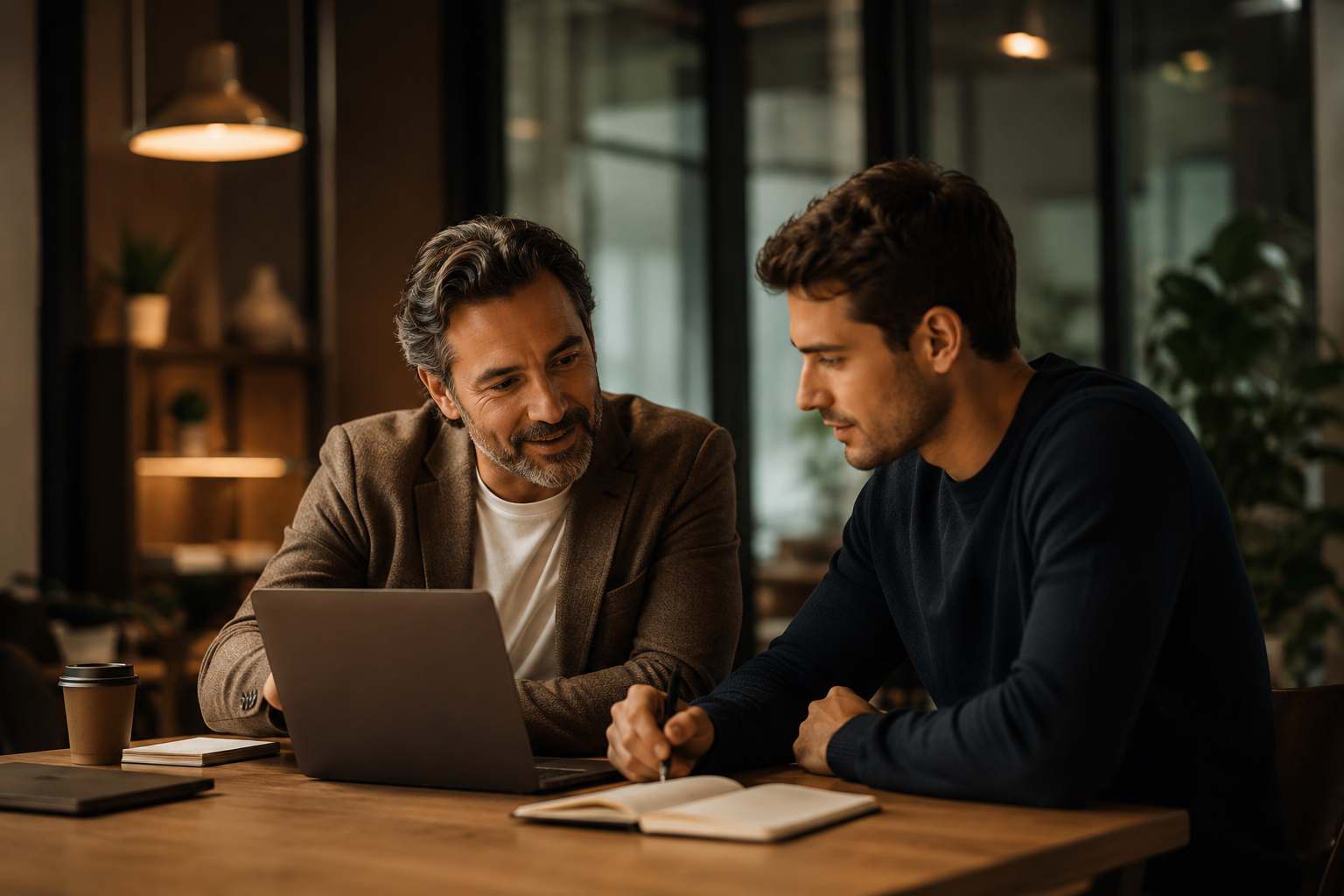 Mentor and mentee in conversation